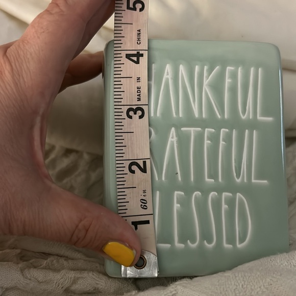 Rae Dunn THANKFUL GRATEFUL BLESSED Sage Green Ceramic Pen Pencil Caddy EUC HTF - Picture 8 of 10